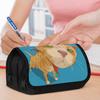 Double Layer Pencil Case, Vibrant Printed Pencil Pouch with Lazy Orange Cat Design, Fashion Storage Bag, Portable Pencil Case with Zipper, Durable Fab