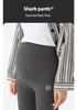 Maternity Seamless Shark Leggings with Tummy Support - Plus Size Yoga Pants for Spring/Autumn