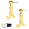 Gold Earrings With Alphabet Letter A Letters Name On Post Gold-Plated 925