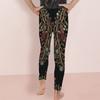 Girls Full Length Fitted Floral Printed Yoga Leggings Stretch Waist