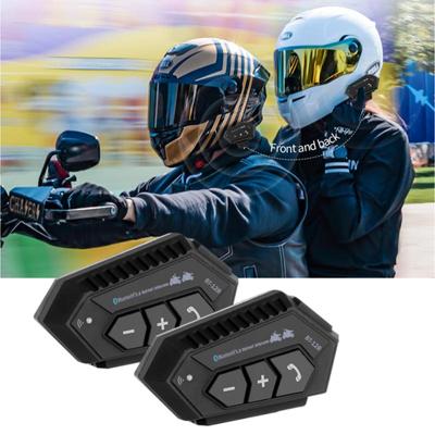BT-12B Interfono per casco moto Bluetooth 5.0 + CSR Auricolare Batteria da 2000 mAh Vivavoce per casco integrale/mezza faccia Equitazione Comunicazione Riproduzione musicale
