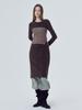 Etmont Pintuck Slit Jersey Dress, Brown