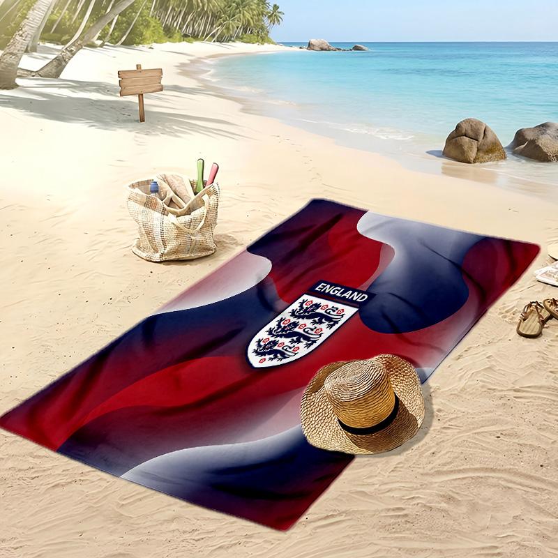 Asciugamano da Spiaggia con Stampa Calcio Inglese Asciugatura Rapida Super Assorbente Morbido Asciugamano da Bagno per Nuoto Spiaggia Viaggio Souvenir Regalo