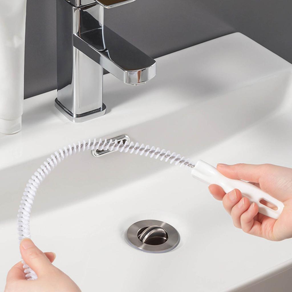 Sink Hair Remover Bathroom Drain Clog Tool Household Freely Bent Pipe Dredge Device White 45cm 500