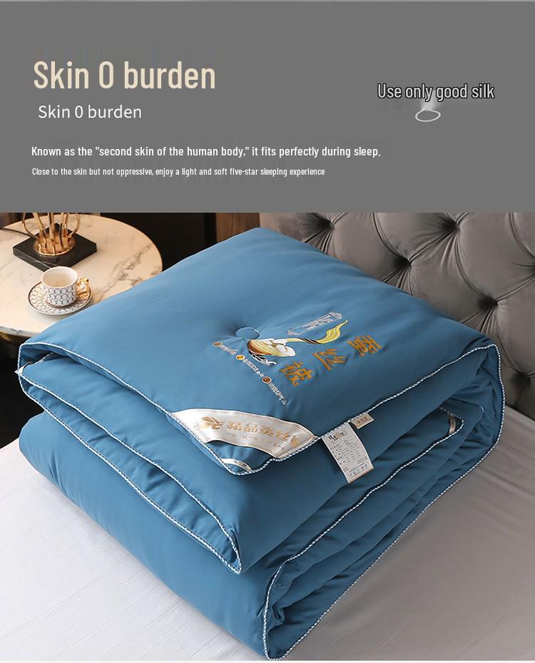 Verdickte Seiden-Winterdecke - Doppelbett Daunen, Warm für Frühling & Herbst
