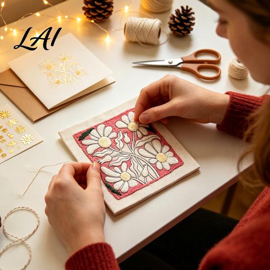 DIY Craft Kit for Adults Floral Punch Needle Kit Beginners Embroidery Flower Stress Relief Handcraft Activity Pattern Stitch Carft Adults Handmade