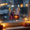 Durable Halloween Vinyl Clings Witch And Medicine Cauldron Window Sticker, Stained Glass Effect PVC Decal Indoor Shop Decor for Doors