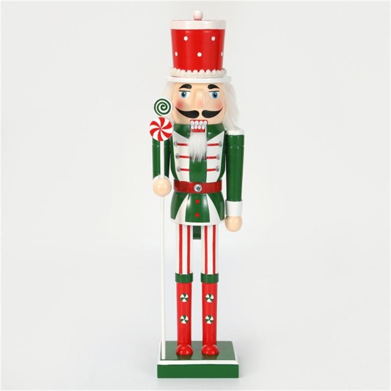 Christmas Nutcracker Wooden Retro Nutcracker Soldier Figurine Display for Kitchen Christmas Decorations