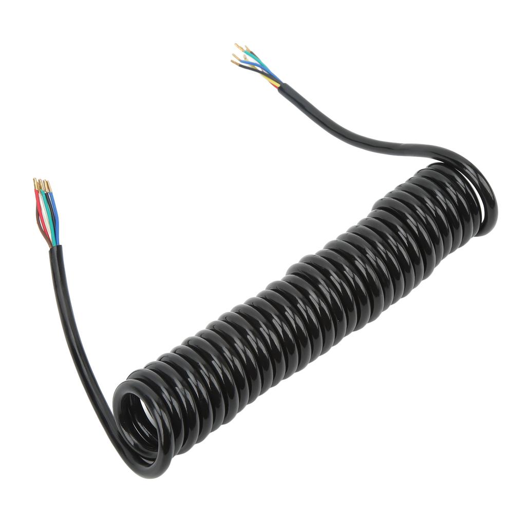 Trailer Extension Coiled Cable 12.8ft 20AWG 7 Core Polyurethane Copper Trailer Extension Cable for Tow Truck RV