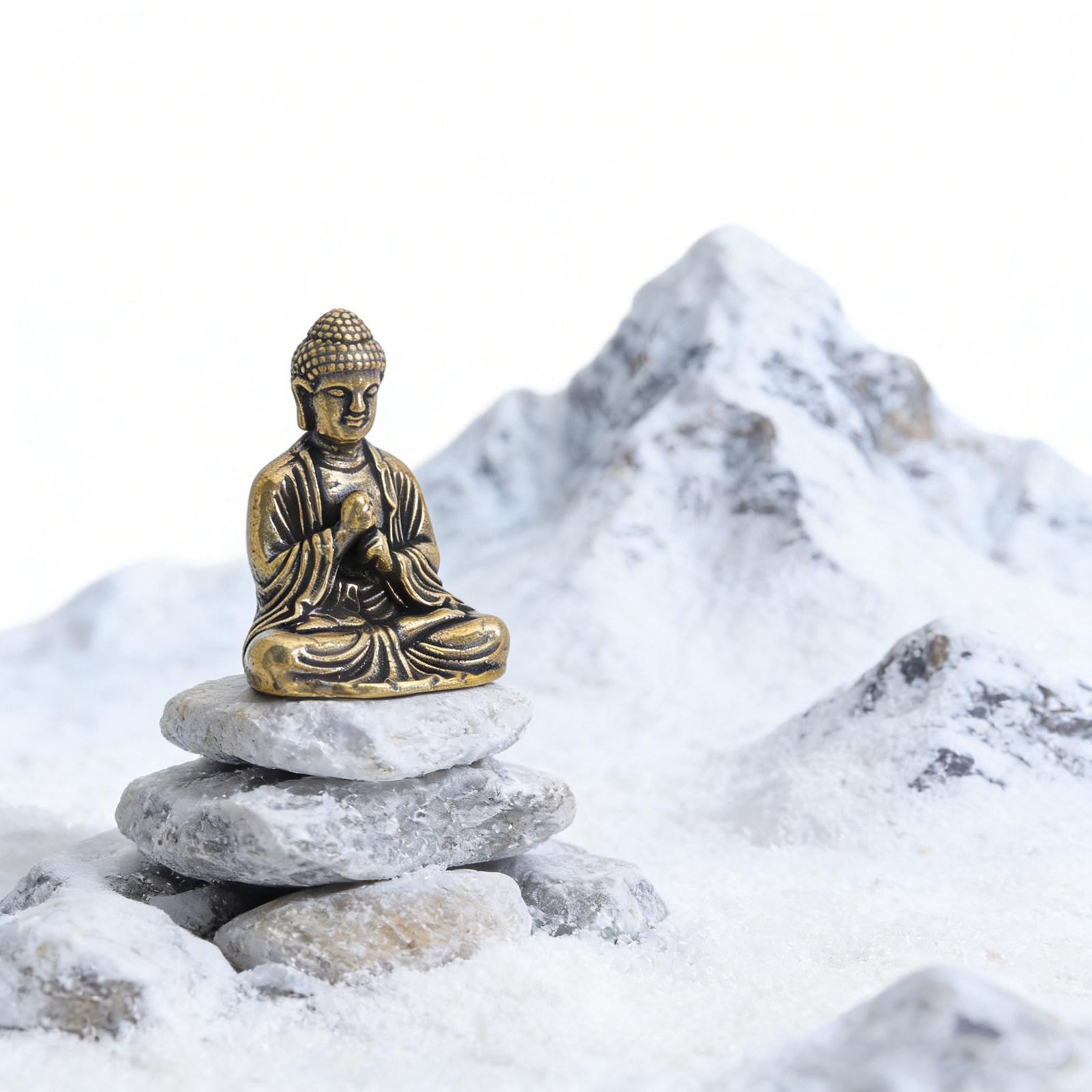 Mini Feng Shui Buddha Statue Small Sakyamuni Meditation Buddha Sculpture for Desk Home Office Zen Buddhist Decor Ornament China Mainland