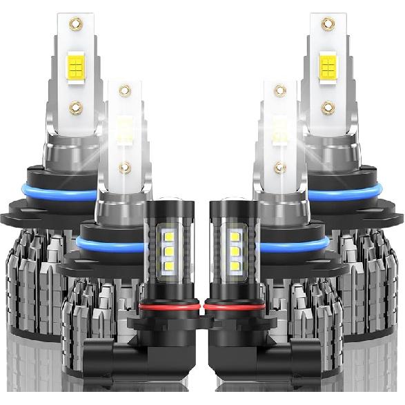 Lights Bulbs For Chevy Blazer 2000 2001 2002 2003 2004 2005, High Beam Low Beam And Fog Light Bulb Set, 6500K White Light, 500% Brightness, Plug And
