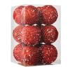 12Pcs 8cm Christmas Tree Balls Ornament Big Glitter White Red Xmas Tree Hanging Pendant Decoration For Home 2025 New Year Gift