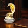 Office Table Decor Snake Shaped Desk Lamp Resin LED Light with RGB Color Ambient Changing Faux Crystal Ball Lamp for Bedroom Gaming Room Atmosphere