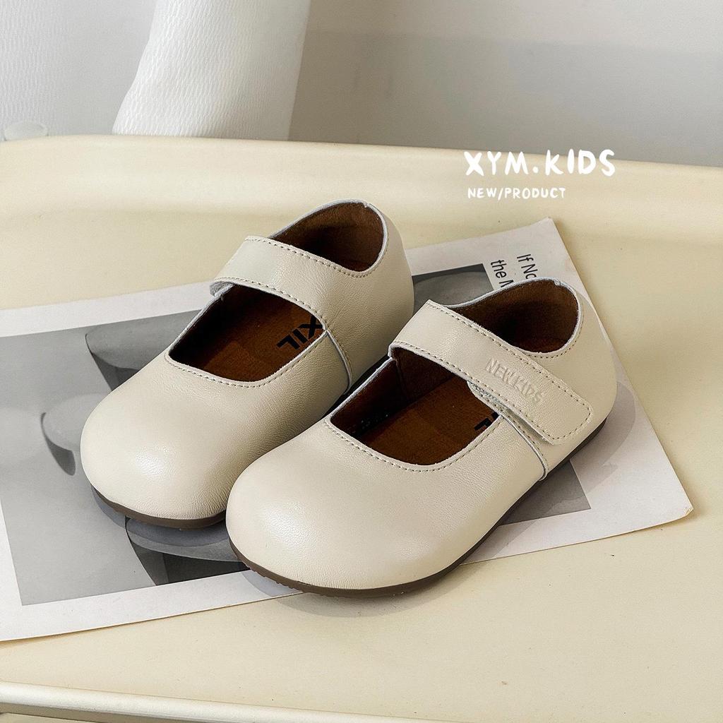 Frühling 2026 Koreanischer Stil Leder Prinzessin Ballerinas für Mädchen - Weich, Rutschfest, Flaches Design