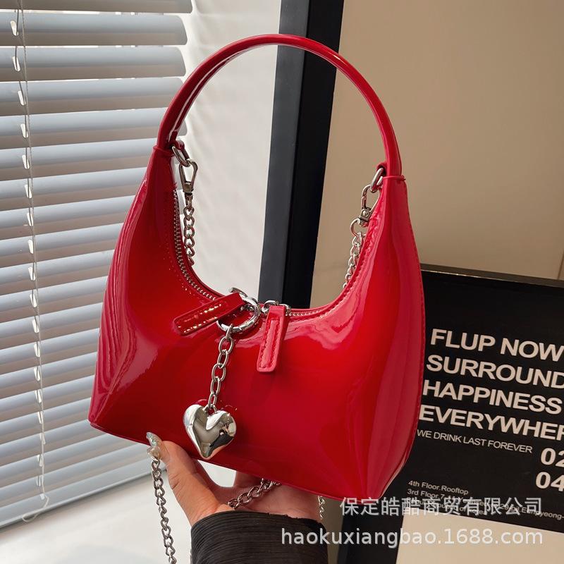 French Silver Texture Underarm Bag Women's Summer High-end Niche Shoulder Bag Handbag Korean Version Ins Bag