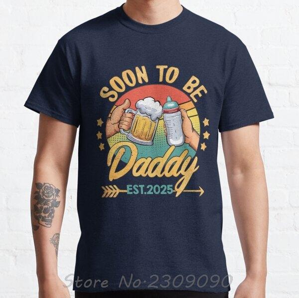 

Soon To Be Daddy Est 2025 T-Shirt Summer Fashion Graphic Tshirt Men Cotton First Time Daddy Gift For New Dad Classic T Shirt S разноцветный