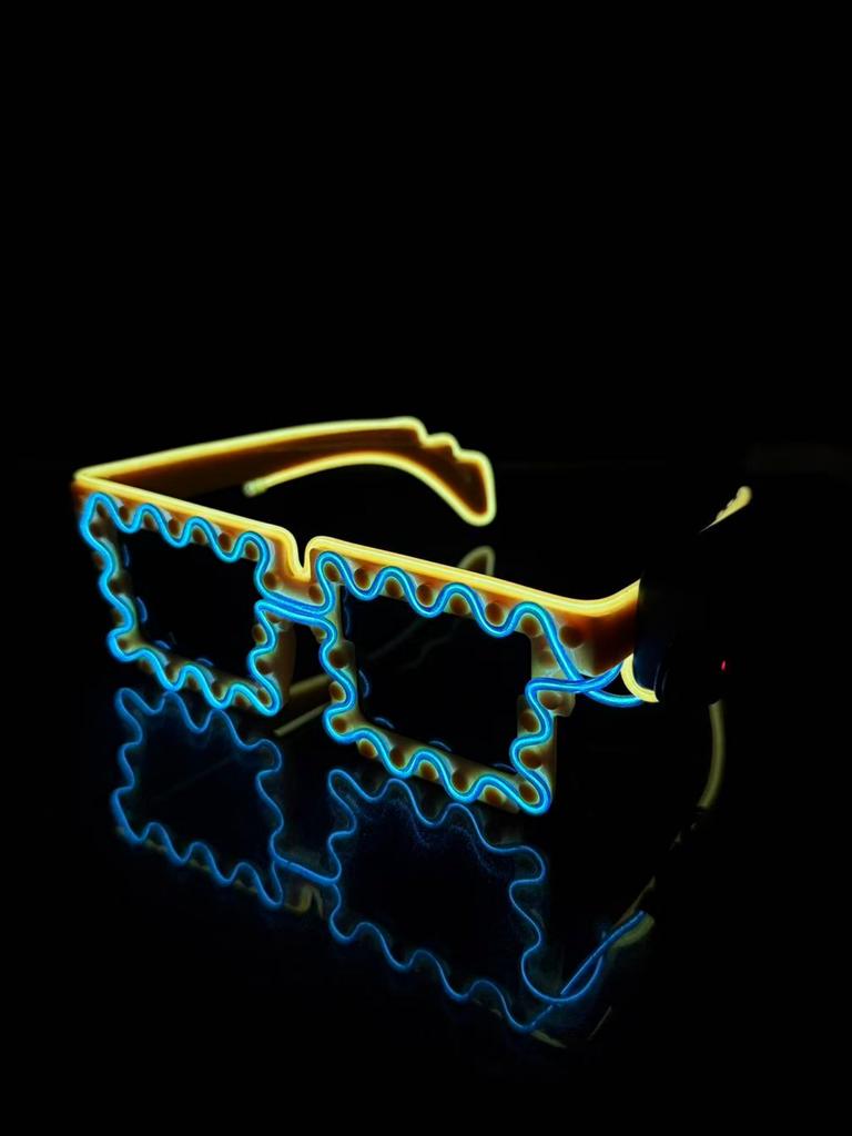 Wireless El Luminous Glasses Disco Luminous Led Online Celebrity Sunglasses Pixel Ktv Bar Atmosphere Concert Flash.