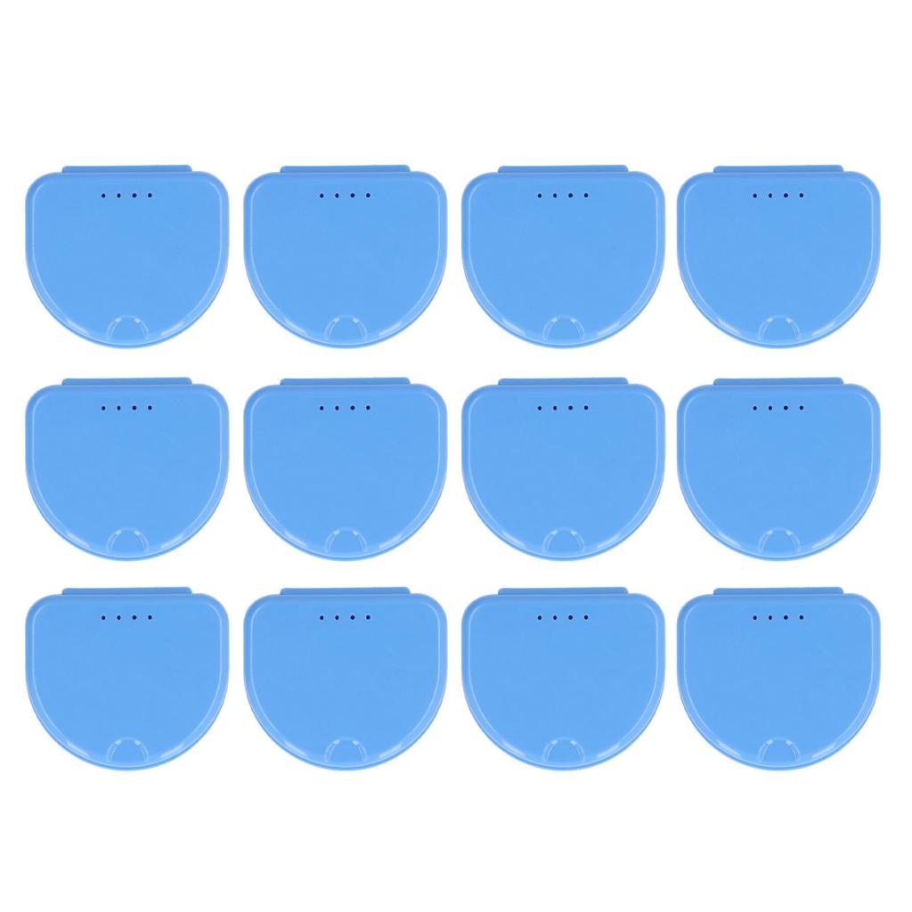 12 Pcs Denture Box Plastic Tooth Dental Orthodontic Retainer Compact Storage Case