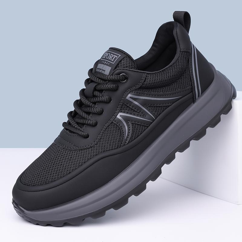 

Кожаная обувь для ходьбы мужская универсальная мужская обувь ручной работы мужская повседневная обувь новая обувь для улицы мужские дышащие балетки 44 чёрный