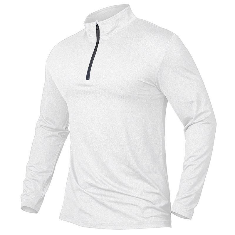 Men's Active Sports Shirts 1/4 Zip Performance Long Sleeve Athletic Workout Running T Shirt Quarter Zip Outdoor Hiking Golf Pullover Tops EURO Size