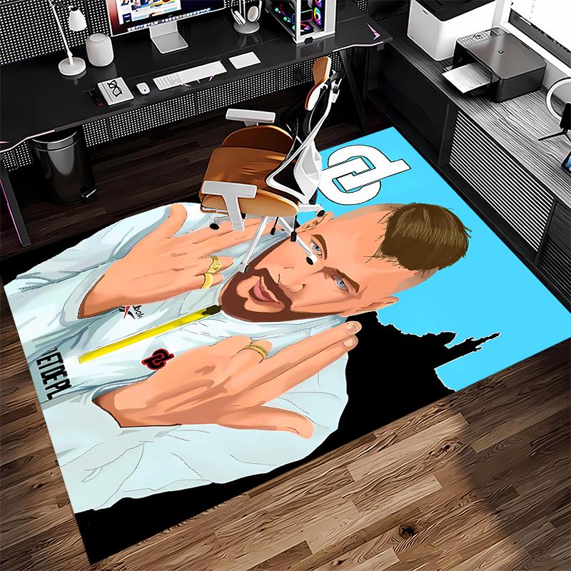 1pc Jul rapper Print Area Rug - Soft, Washable Non-Slip Indoor Mat for Office Chairs, Living Room, Home Office Decorative Rug