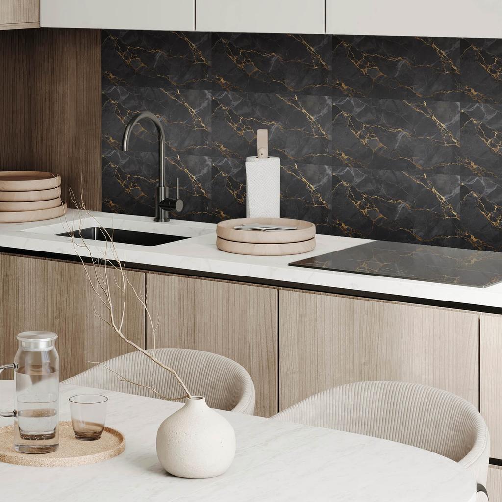 Kafelki Winylowe Z Nadrukiem - Dekoracja Do Sypialni Elegancki Marmur Z Żyłkami 10X40X20 Cm