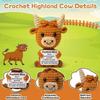Highland Cow Knitted Doll Cute Alpaca-Like Plush Toy Soft Stuffed Animal Gift