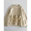 Girl's Knitted Sweater Dress: Soft Pink with Ruffled Hem, Perfect for Fall/Winter
