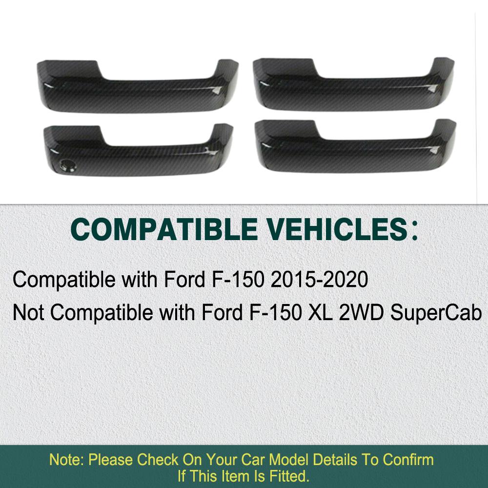 Car Door Handle Covers For Ford F150 F-150 2015 2016 2017 2018 2019 2020 Carbon Fiber Black Car Door Handle Cover Trim Stickers