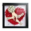 Affichage Photo de Chambre Personnalisé Maman Je T'aime Boîte à Ombre Fleurie Cadre Personnalisé Noms Mains Tenant les Mains Décor Mural de Salon Cadeaux pour Maman