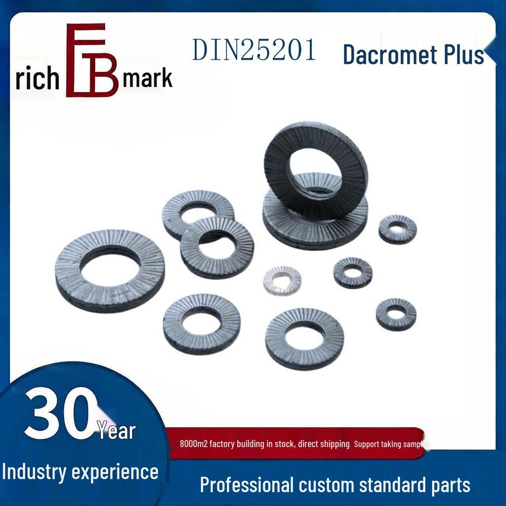 Enlarged Double Stack Self-Locking Washer, 65MN Dacromet Anti-Loosening