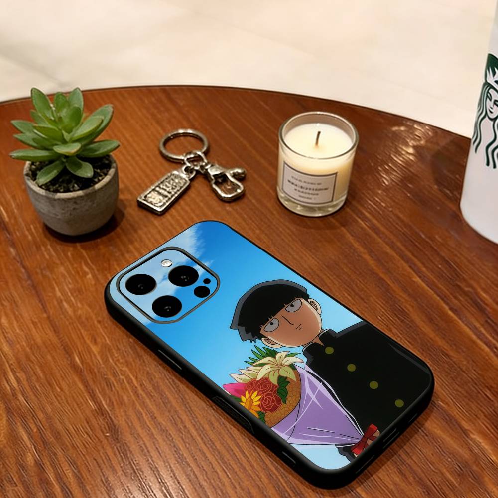Mob Psycho 100 Phone Case For iPhone 17, 16,15,14,13,12,11 Plus,Pro Max, Others Soft Silicone Black Cover