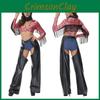 Sexy Tassel Western Denim Cosplay Clothing For Women Halloween Entertainment Cotton Blend Outfit