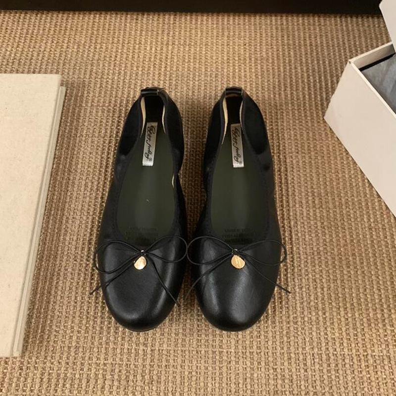 Fashion SUOJIALUN 2025 New Women Flat Shoes Fashion Round Toe Shallow Slip On Ladies Elegant Ballerina Soft Flat Heel Dress Single Shoes