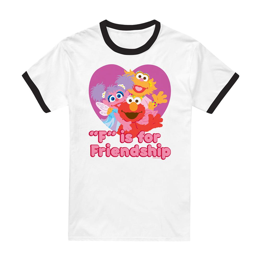 Sesame Street Unisex Adult Friendship Ringer T-Shirt