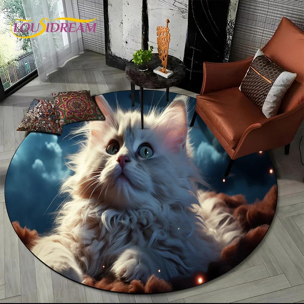 3D Mysteriou Sun Moon Tarot Mandala Magic Round Area Carpet Rug for Living Room Bedroom Kid Playroom Decor,Pet Area Rug Non-slip