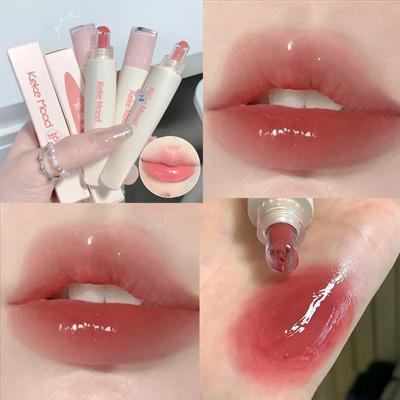 Błyszczyk wodny dla kobiet Błyszczący szklany błyszczyk do ust Kryształowa galaretka Plumper Lip Glaze Makijaż ust