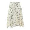 French Polka Dot High-Waisted Ruffle Midi Skirt for Women - Korean Style Spring/Summer