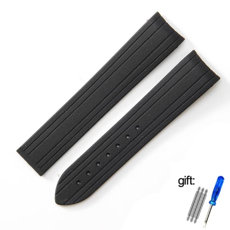 High-Quality Rubber Watch Strap For Omega New Seamaster 300 Watchband Folding Clasp Curved End Men Watches Accessories 20mm