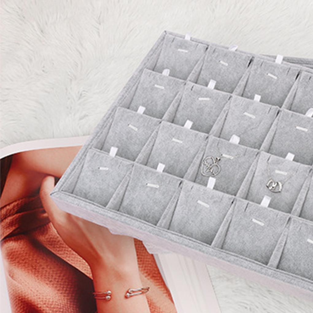 Jewelry Storage Box Portable Display Necklace Case Lints Holder Bracelet Eardrop Earstud Organizer Solid Color
