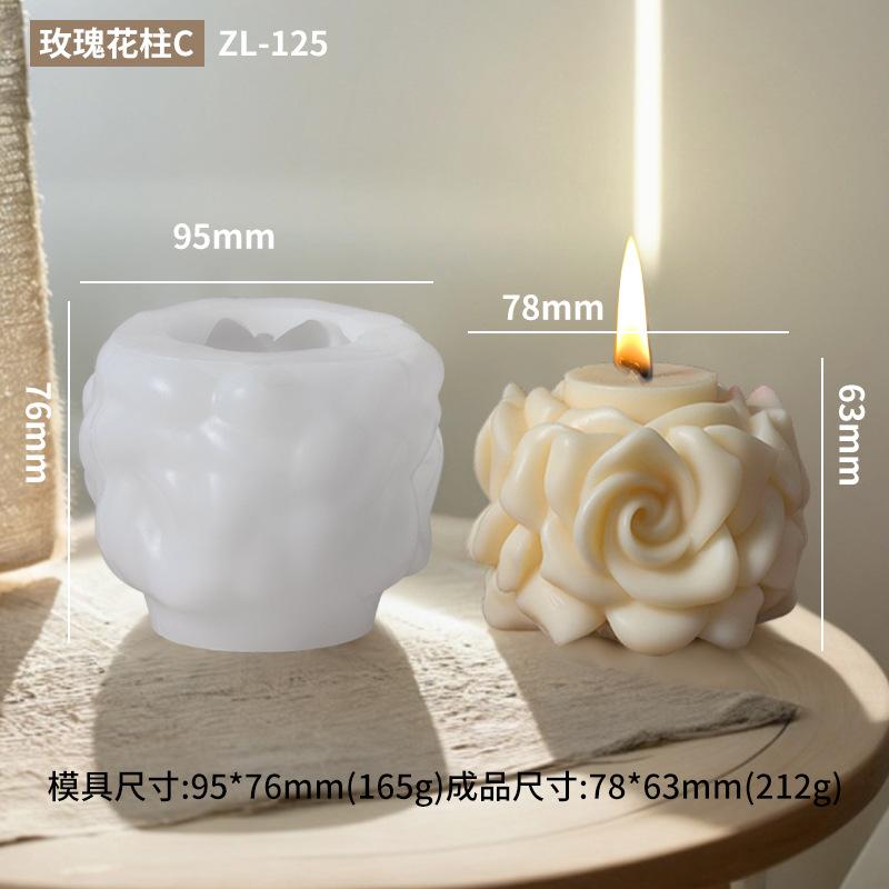 

Форма для ароматерапевтической свечи «Двойная роза» ручной работы 3D в стиле Дня святого Валентина, форма для расширяющегося камня, инструмент для выпечки торта, свадебное украшение