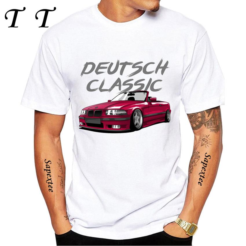 Ny Sommar Herr Kortärmad Vintage Tyskland EUDM E36 M3 T-shirt Legend Sportbil Design Pojke Vardagstoppar Cool Man T-shirts Vit