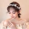 Golden Leaf Pearl Headband: Fairy-Inspired Flower Wreath for Girls' European Wedding or Sweet Dress-Up Headdress
