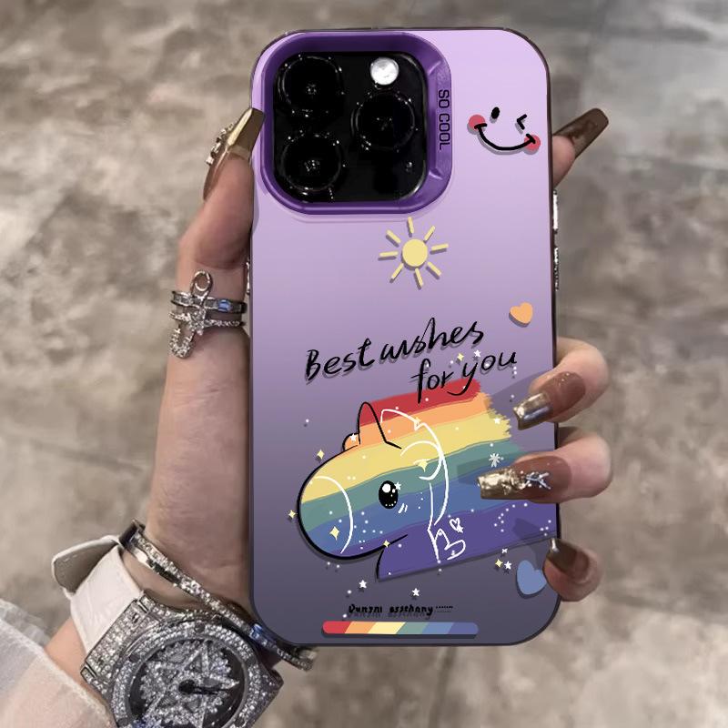 Applicable to Apple 11 mobile phone case iphone11plus new 11promax cute 11 fresh rainbow smile
