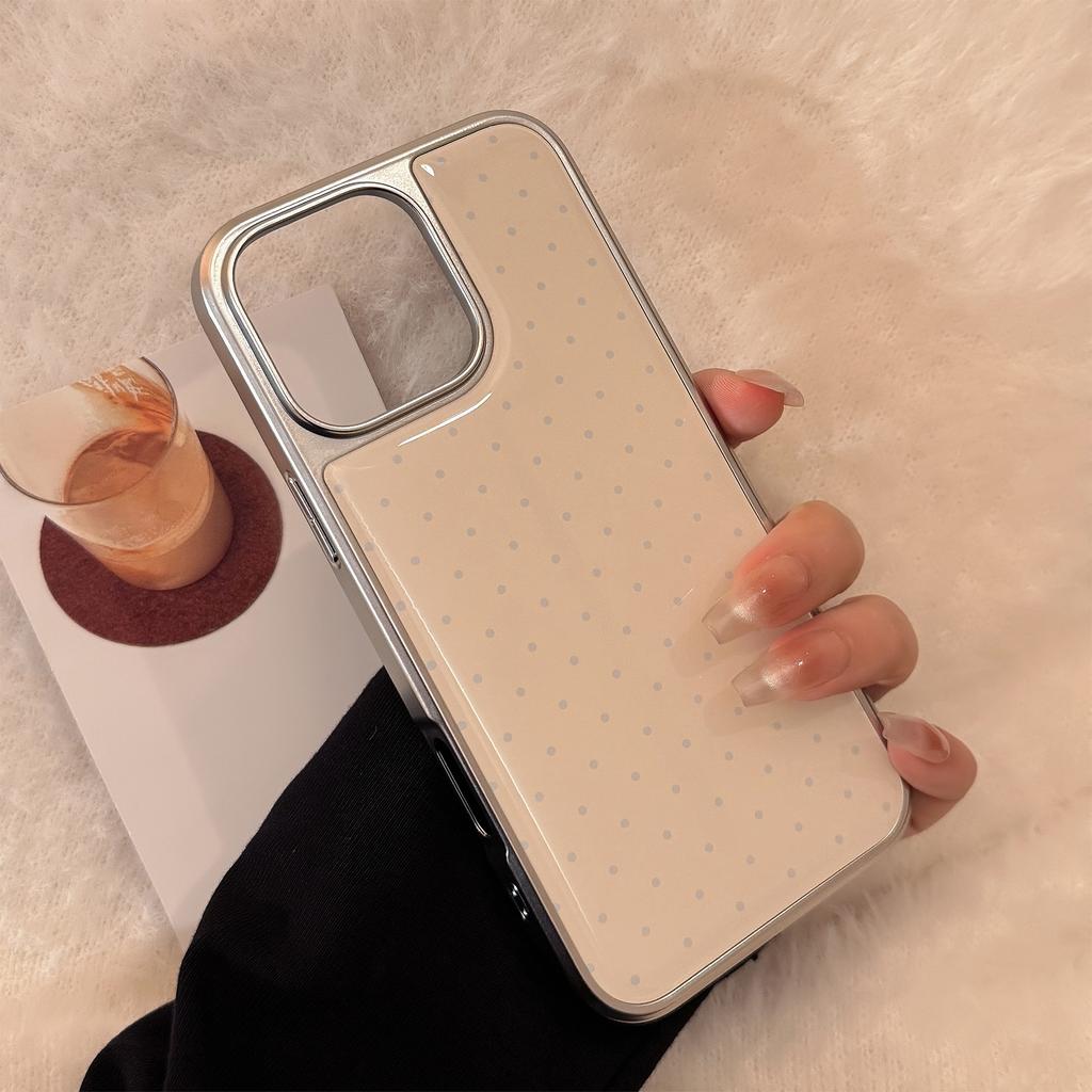 Electroplated minimalist polka dot case suitable for iPhone 16, iPhone 15 Pro Max, iPhone 14, and Huawei