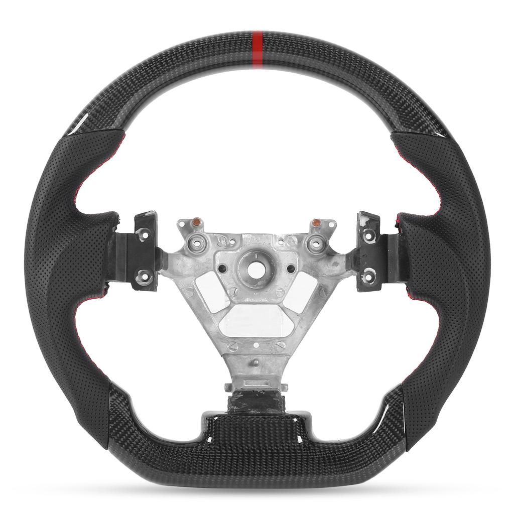 Custom Carbon Fiber Steering Wheel Nappa Perforated Leather Fit for Nissan 350z 2003 2008