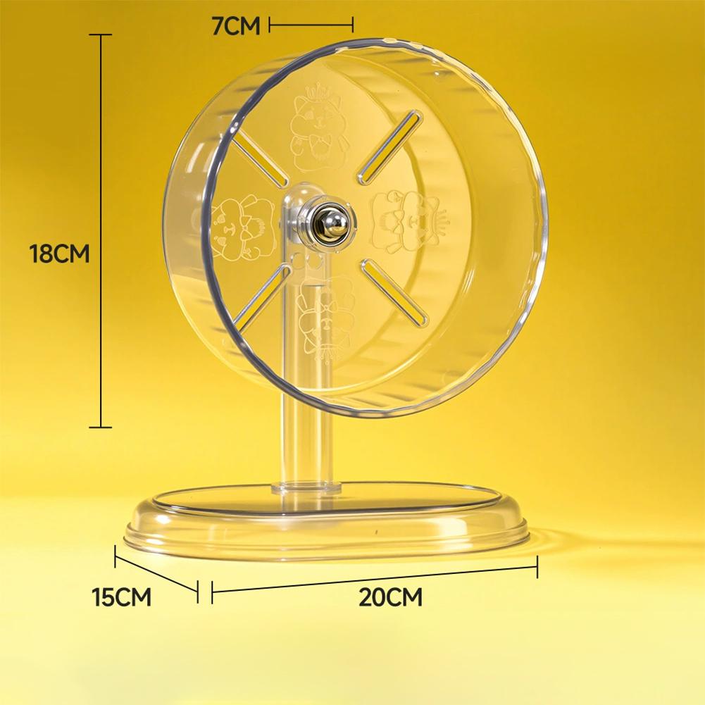 

18/21/24cm Transparent Silent Hamster Running Wheel Toys Sports Running Toy Rotating Disc Roller Small Pet Cage Exercise Accessory 18cm
