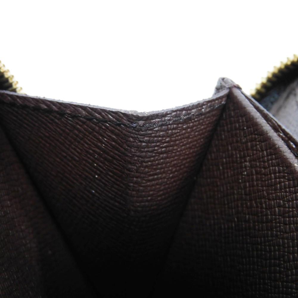 Used Damier Compact Zip Billfold Card Case with Brown Snap Button, 12564, and Coin Purse (N61668 7941 Logo) from Japan