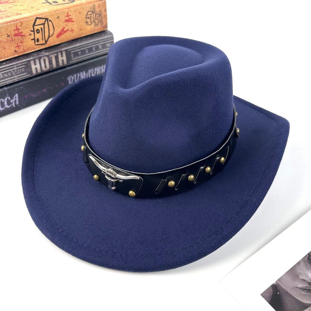 Cowboy Hat Western Cowboy Top Hat Tibetan Jazz Hat Travel Shade Big Brim Rolled Brim Hat