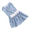 Dog Floral Dress Soft Comfortable Breathable Cute Doggie Princess Dresses for Wedding Party Light Bl
